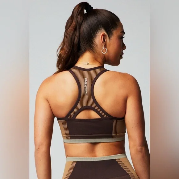 Fabletics Seamless Fusion Tan and Chocolate Set Size M - Picture 3 of 6